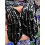 Extra Large Carving - Leaf (9 - 10 cm about 3.5 inch) - Black Onyx